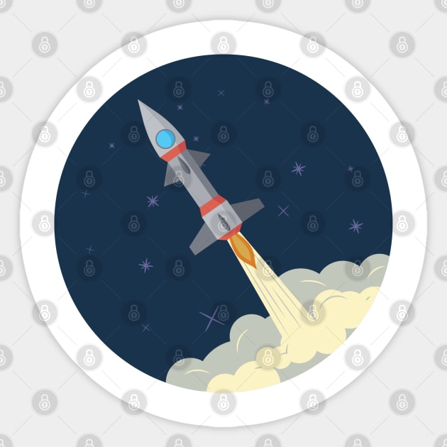 Space rocket launch Sticker by lakokakr